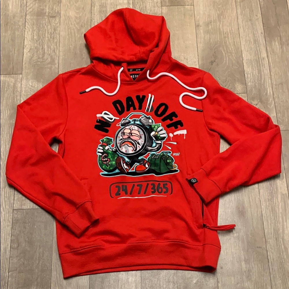 Mens RS1NE No Days Off. 24/7/365 Athletic‎ Drawstring Pullover Sweatshirt Hoodie